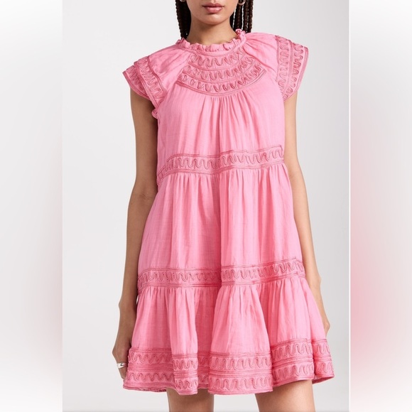 Veronica Beard - $598 Keely Pink Dark Peony Mini Dress Size 4 - Like NEW! - Picture 1 of 14